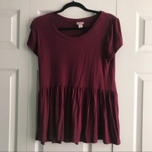 Casual peplum long tee